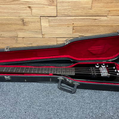 Hondo Alien Headless 4- string bass 1980's -Duke Copy  Black 30.5" scale  w/OHSC image 24