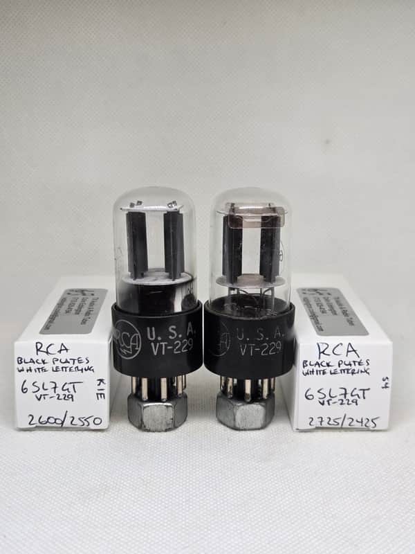 RCA 6SL7GT VT-229 Black Plate Matched Pair NOS 6SL7 VT229 image 1