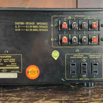 Pioneer SA-7500 Integrated Stereo Amplifier, Pro Serviced, Exceptional Original Condition image 10