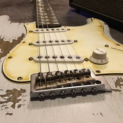 Fender Stratocaster Electric Guitar Arctic White Nitro (Partscaster) by Nate's Relic Guitars image 2
