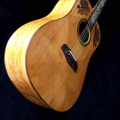 Blueberry  Handmade Dreadnought Acoustic Guitar Floral Motif - Built to Order image 6