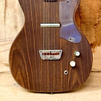 ~1959 Silvertone-Danelectro U-1 Model 1300 Brown Faux Wood Grain image 3