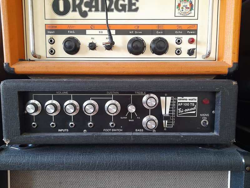 Vintage 1970s Simms Watts AP100TS Tri Sound transistor amp head image 1