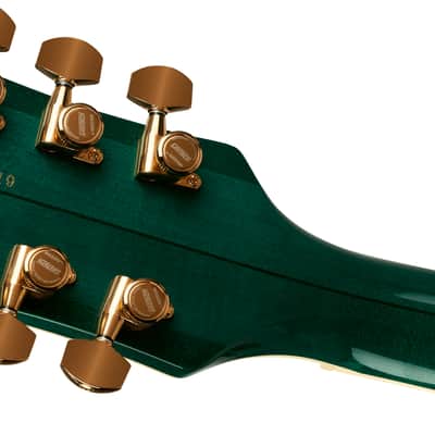 Gretsch Broadkaster Jr. LX Figured Center Block w/ String-Thru Bigsby and Gold Hardware, Ebony Fingerboard, Tropic Aura image 6