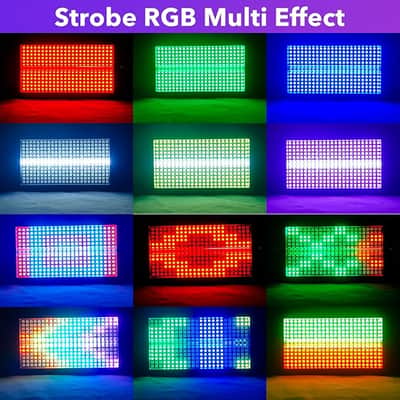 LED Stage Strobe Light, 8 Partition RGB 3-in-1 DMX512 Sound Activated Control Wall Wash Effects Lighting for dj Bar Disco Party Events Wedding Church image 3