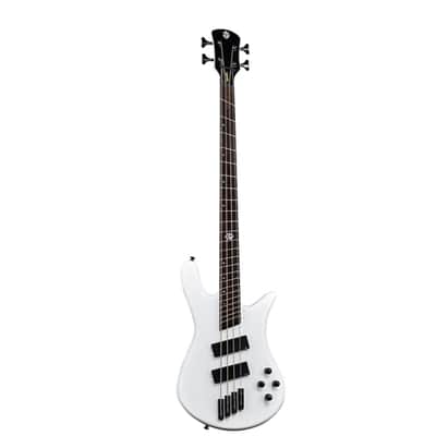Spector  NS Dimension HP 4 4-String Multi-Scale Electric Bass Guitar NEW -  White Sparkle Gloss image 2