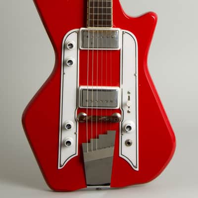 Airline Model 7244 Solid Body Electric Guitar (1964), ser. #G36719, black hard shell case. imagen 3