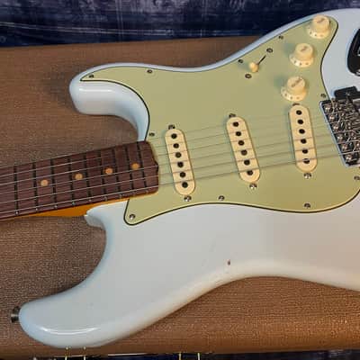 NEW! 2024 Fender #143 Limited Edition '62 Poblano Strat Journeyman Relic w/ Closet Classic Hardware - Super Faded Aged Sonic Blue - Only 7.2 lbs! - Authorized Dealer - Serial #CZ575858 image 8