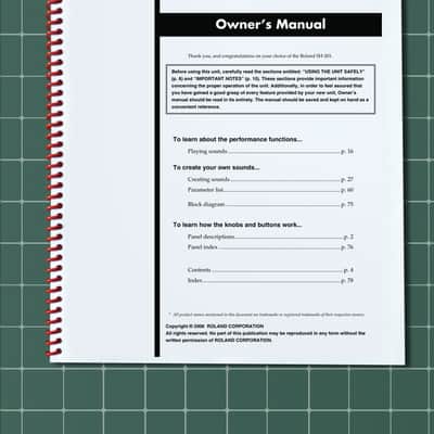 Roland SH-201 — 3 in 1 Owners Manual Guide Instructions — 95 Pages — USA Made