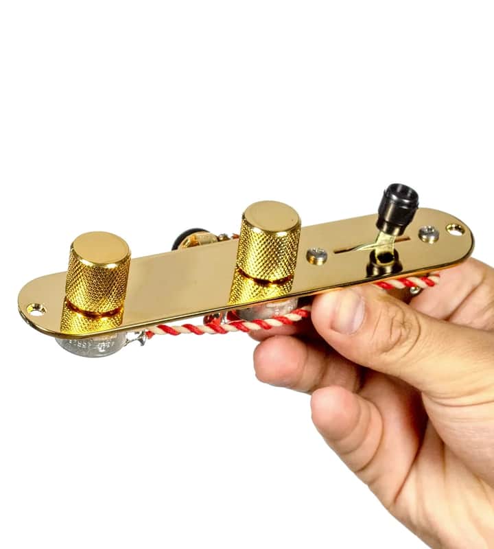 920D Custom 4-Way Control Plate Upgrade Gold (Reversed, Knobs Forward) for Telecaster Guitar image 1