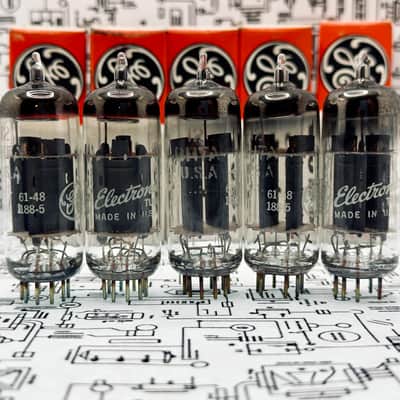 GE 12BH7A Grey Plates O‑Getter 1961 NOS Factory Matched Set – Preamp/Driver Tubes image 1