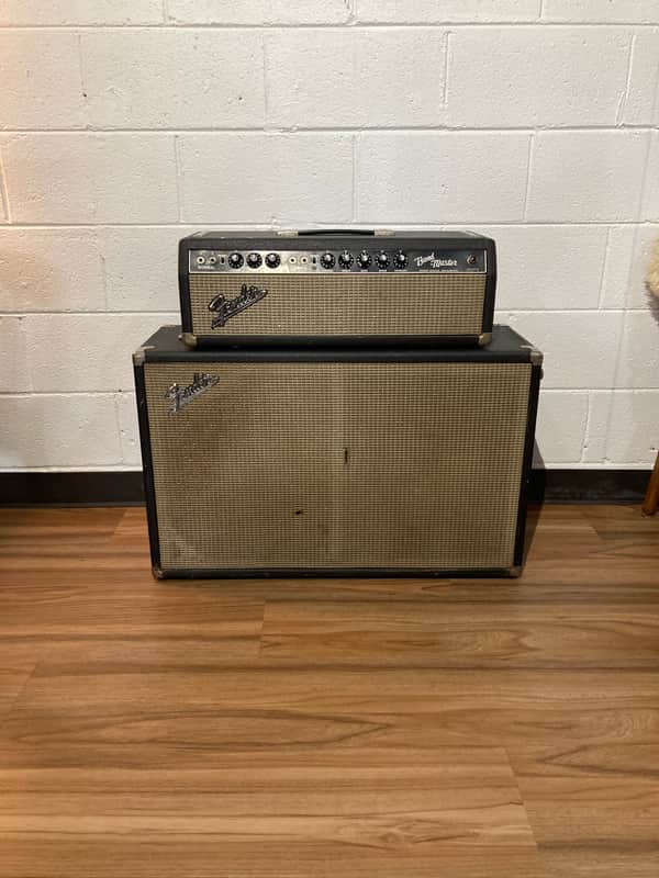 Fender Bandmaster 40-Watt 2-Channel 2x12" Piggyback Guitar Amp 1966 - Black Panel image 1