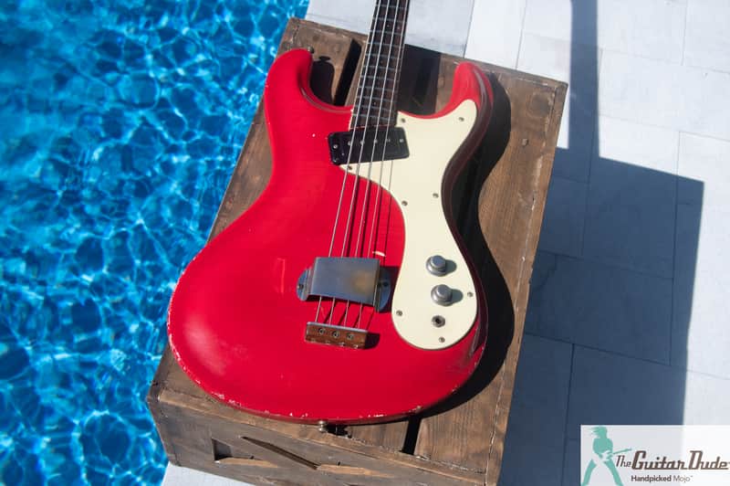 Vintage 1965 Mosrite of California "The Ventures" 4 String Bass w Brazilian Rosewood FB & OHSC - Made in the USA image 1