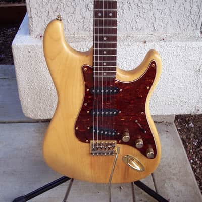 Lotus Stratocaster Style Electric Guitar Japan MIJ L-660 70s-80s Natural Tortoise Pickguard image 1