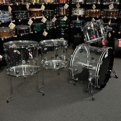 Chad Smith's DW Collector's Acrylic 13/16/18/24" Drum Set Kit with Matching 14" Snare image 3