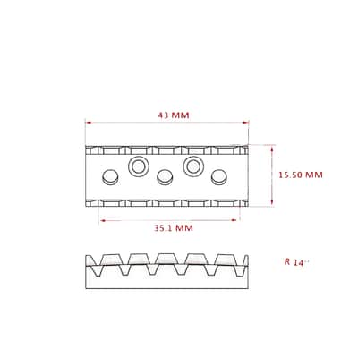 Floyd Rose Chrome Locking Nut 43mm/R3 Neck Radius 14" Top mount design image 7