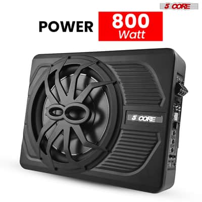 5Core 10 inch Slim Under Seat Car Audio Subwoofer 800W Built in Amplifier Sub Woofer LED Light image 2