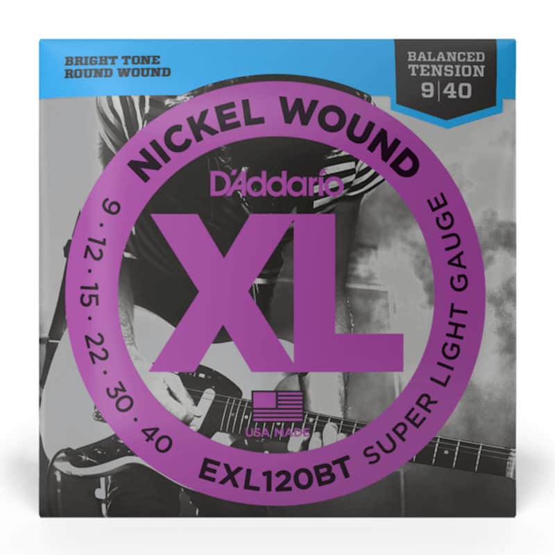 D'Addario EXL120BT Nickel Wound Electric Guitar Strings, Balanced Tension Super Light Gauge image 1