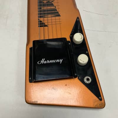 Vintage 1960s Harmony H-1 Lap Steel Electric Guitar Copper with Case image 2