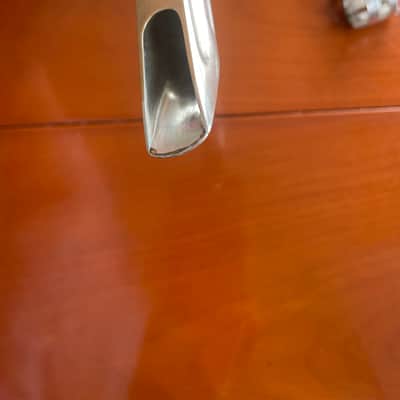 Selmer Scroll Shanked Sax Mouthpiece with Ligature.1950s - Silver image 5