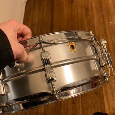 1968 Ludwig Acrolite Snare 5x14" Aluminum Snare Drum with Keystone Badge - Matte Aluminum image 7