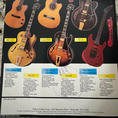 Gibson The legend lives on catalog brochure 1989 Flying V 90 les Paul custom lite standard studio Junior II SG ES-335 347 B B King Lucille 62 9" Double Chet Atkins SST CE/CEC country gentleman ES-175 L-4CES U-2 image 2