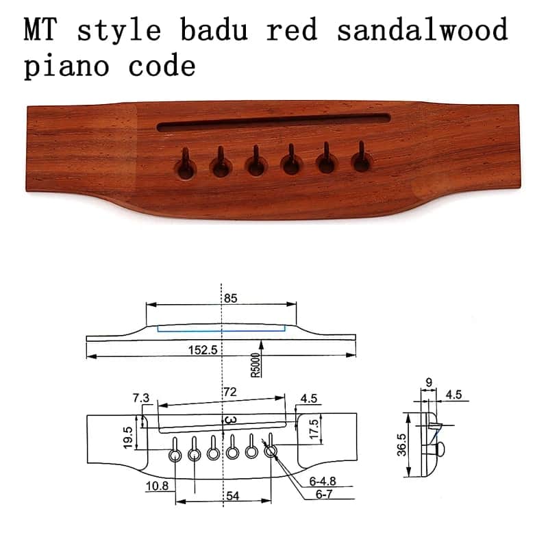 MT style badu red sandalwood Acoustic Guitar Bridge image 1