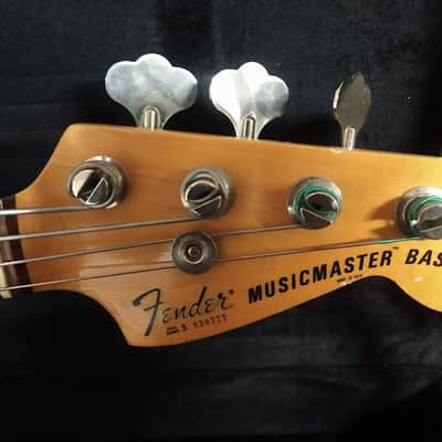 Fender Musicmaster Bass 1977 Black w/ original case + hard shell case image 12
