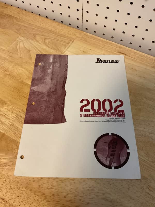 Ibanez 2002 electric guitars & accessories price list 2002 image 1