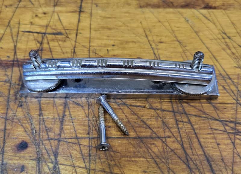 Vintage RARE 1965 Teisco Del Ray Electric Guitar Curved Radius Chrome Adjustable Bridge Luthier Parts image 1