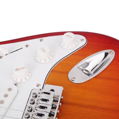 Ukscs Rosewood Fingerboard Electric Guitar Sunset - Red image 7