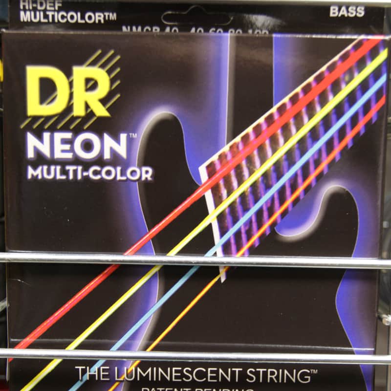 DR Neon NMCB-40 luminous bass strings Multi Colour