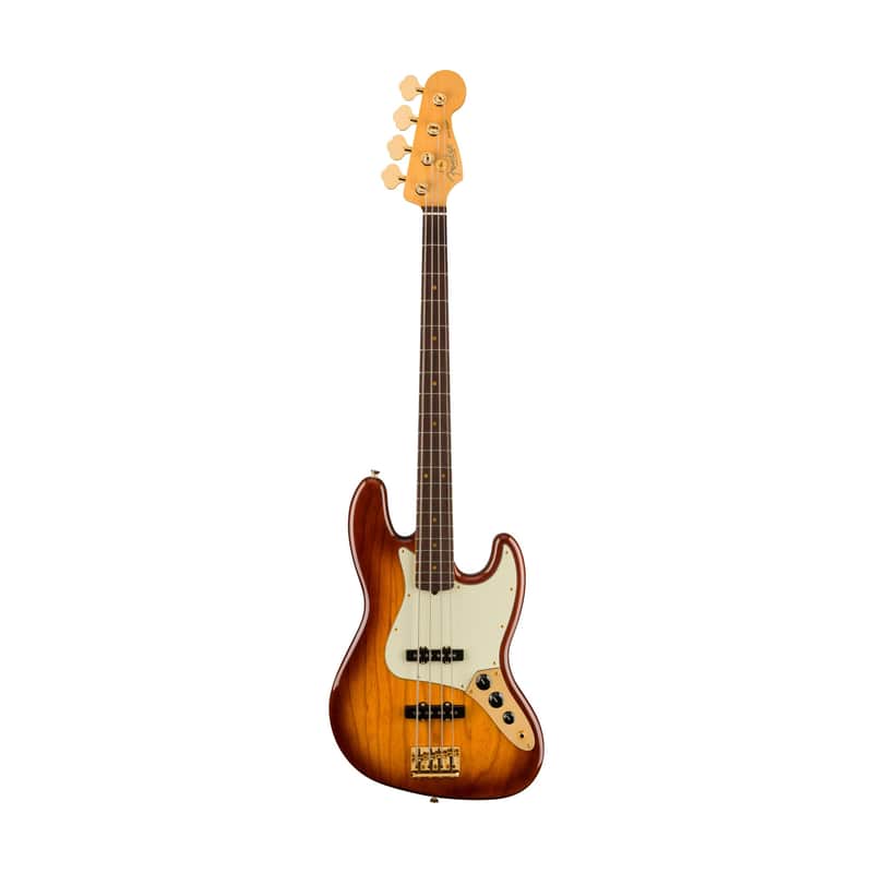 Fender 75th Anniversary Commemorative Jazz Bass Guitar, RW FB, 2-Color Bourbon Burst image 1