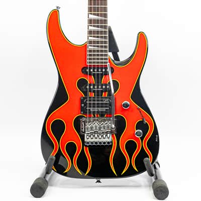 1996 Jackson DK2 Pro Dinky Electric Guitar – Hot Rod Flames, Floyd Rose, Gigbag image 1