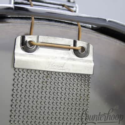*Premier Olympic 14x5.5" Blue Silk Snare Drum 8Lug Vintage 60s 3Ply Birch Chrome image 13