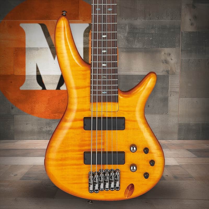 Ibanez Gerald Veasley Signature 6 String Electric Bass - Amber (GVB36AM) image 1