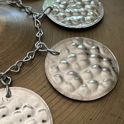 Upcycled Percussion - Hammered Ching Ring - Hi Hat Tambourine image 3