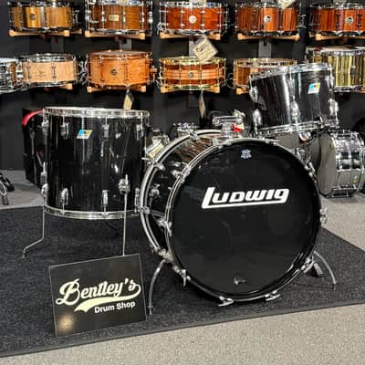 Vintage 1970's Ludwig 3-Ply Classic Maple with Re-Rings 3-Piece 13/16/22 Drum Kit Set in Black (Rm4) image 1