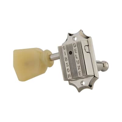 Gibson Deluxe Tuners 3 x 3 Kluson Style with Bolt Bushing (Nickel, Yellow Key) image 3