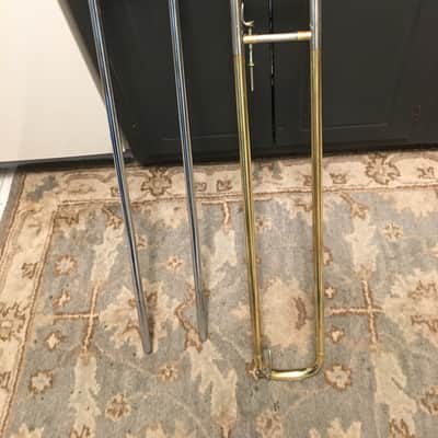 SUMMER DEAL F E OLDS LOS ANGELES .554 / .565 DUAL BASS TROMBONE 10INCH BELL SINGLE ROTAR 1948 EXCELLANT SHAPE ORG. CASE WITH MPC image 20