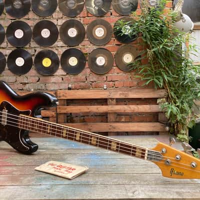 Vintage rare Japan Gneco Greco Jazz Bass matsumoku Maxon pickups 1974 Sunburst image 2