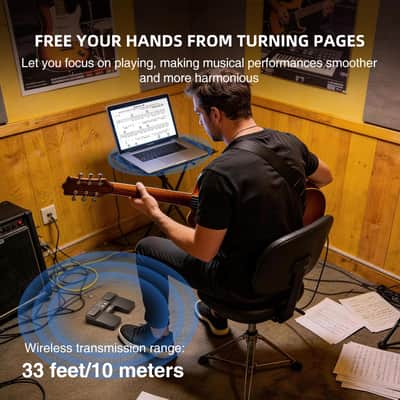 LEKATO Wireless Bluetooth Page Turner for ipad Tablets Android IOS, Usb-Rechargeable Music Page Turner Foot Pedal with LED Battery Indicator Supports Multimedia Controls (Play/Pause, Next Track) image 7
