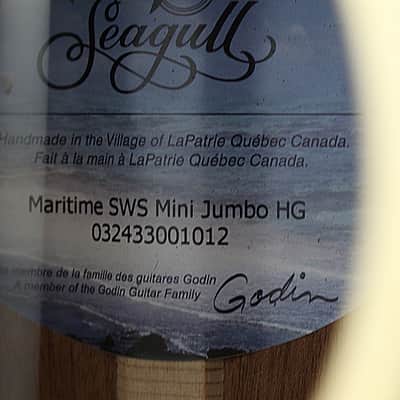 Used Seagull Maritime SWS Mini Jumbo Acoustic Guitar in Natural High-Gloss Finish image 9