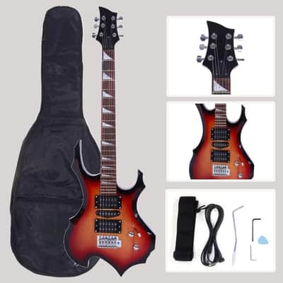 New Flame Type Electric Guitar Kit 6 Strings + Guitar bag +Strap+Cord +Pick
