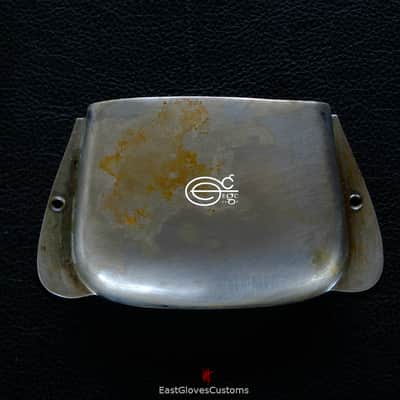 (#P21 ) Fender Pricision Bass Ashtray Chrome Metal Bridge Cover Relic Distressed Aged image 1