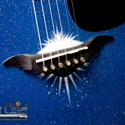 Esteban American Legacy Starlight Limited Edition Acoustic Electric Guitar Blue Sparkle image 7