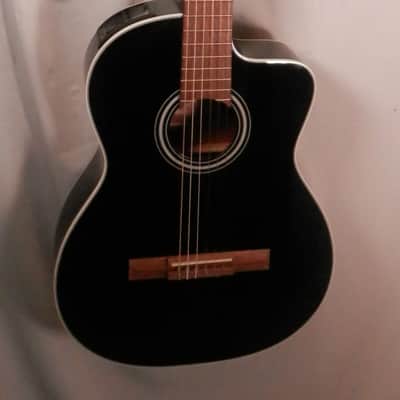 Takamine GC2 CE BLK Nylon Classical Cutaway Acoustic Electric Guitar Black NEW image 1