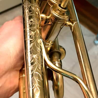 EXCELLENT SPECIAL ORDER LP CORNET F. BESSON BREVETE NEW CREATION 1923 GOLD PLATED LOVELY ENG. TO THE TOP / GREAT COMPRESSION image 14