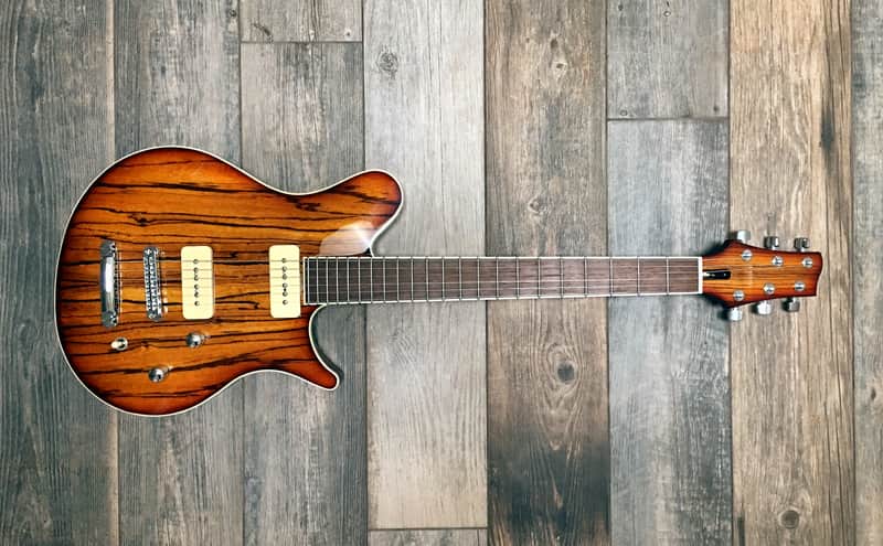 Warmoth Velocity Guitar, Chambered, Zebrawood top, thick, solid