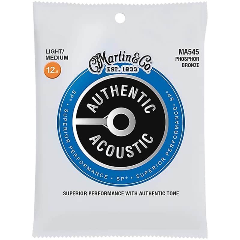 Martin MA545 Phosphor Bronze Light/Medium Acoustic Guitar Strings 12.5-55 image 1